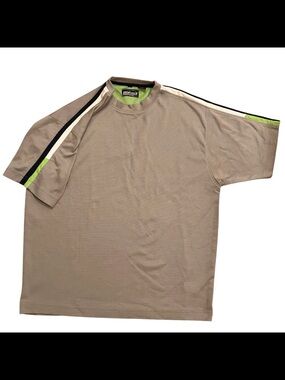 Point Zero Manufacturing Gray Short Sleeve Shirt L Green Mesh y2K